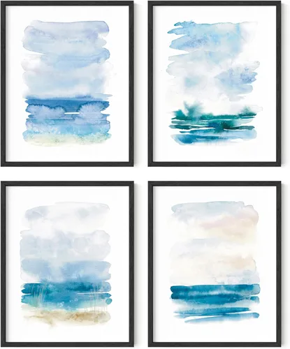 Miniatura 56 de HAUS AND HUES Arte abstracto para pared en blanco y negro, juego de 4 pósteres minimalistas en blanco y negro para paredes, pósteres estéticos Juego