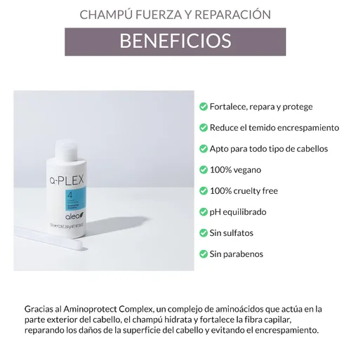 Miniatura 3 de ALEA - Champú Reparador - A-Plex Nº4 Champú Fuerza y Reparación - 8.5 fl oz - Fortalece y Repara el Cabello Seco, Dañado o Débil - Hidrata y Reduce
