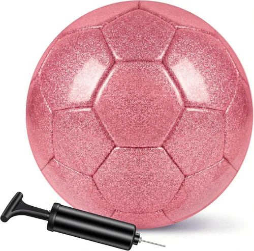 Miniatura 9 de Balón de fútbol dorado con purpurina con bomba y aguja, kit de pelota de fútbol para regreso a la escuela, regalos de cumpleaños, pelota