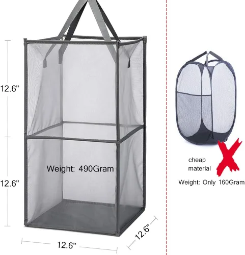Miniatura 4 de HONOMA - Bolsas de lavandería con asas, cesta de ropa sucia de malla plegable y portátil, plegable para guardar la ropa, para habitación de niños