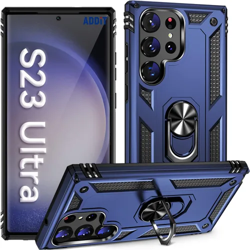 Miniatura 26 de ADDIT Funda S23 para Samsung Galaxy S23 de 6.1 pulgadas, con anillo de soporte, soporte ajustable, grado militar, protección resistente, a prueba
