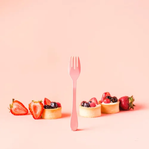 Miniatura 6 de KNORK Eco - Juego de cubiertos reutilizables de bambú de 12 piezas (tenedor, cuchillo, cuchara) a base de plantas (menta, coral, blanco, gris)