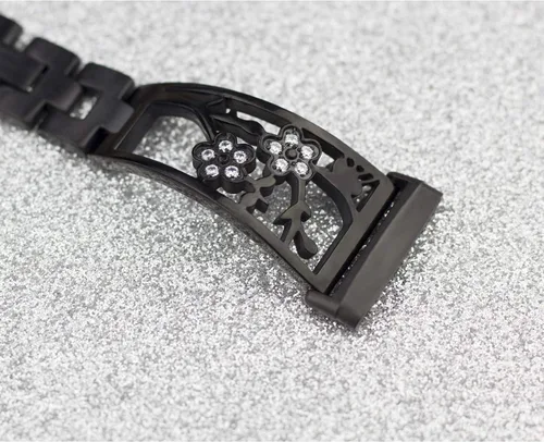 Miniatura 3 de Pulsera de acero inoxidable compatible con Fitbit Sense 2/Sense/Versa 4/Versa 3, bandas de repuesto brillantes para mujer, pulseras elegantes