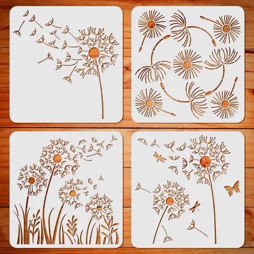 Miniatura 14 de ORIGACH 12 Piezas Plantilla de Borde de Flores, Plantilla de PET con Borde de Mandala Ornamentada para Pintura de Pared, Plantillas de Pintura
