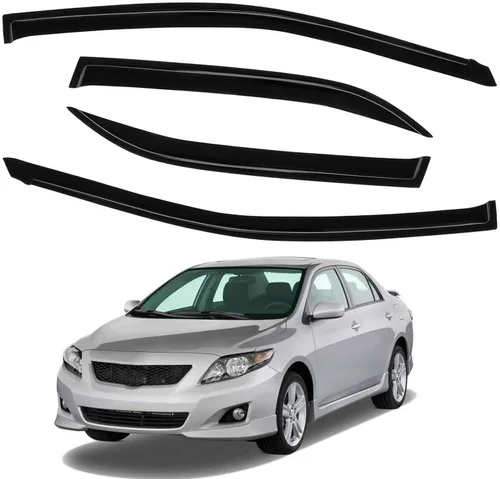 Deflectores de ventana lateral, protectores de lluvia, viseras de ventana de ventilación para Toyota Corolla 2009-2013 delantero trasero