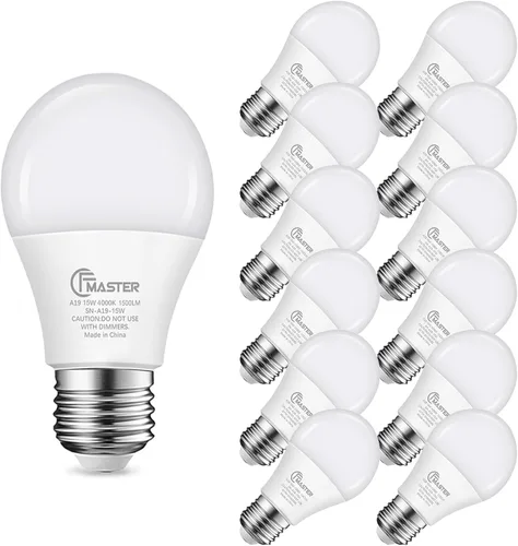 Miniatura 11 de Foco LED A19, bombillas LED equivalentes a 100 W, 15 W, 3000 K, luz blanca cálida, 1500 lúmenes, foco LED no regulable, base estándar E26 para 3000K