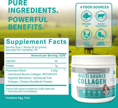Miniatura 3 de CB Supplements Proteína multicolágeno – Colágeno hidrolizado para la salud de las articulaciones, la piel, el intestino, el cabello y las uñas
