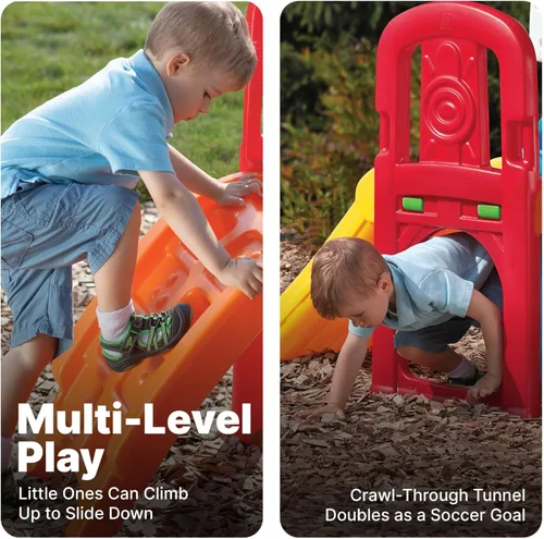 Miniatura 4 de Step2 Game Time Sports Climber, Conjunto de Juegos para Interiores/Exteriores para Niños, Conjunto de Juegos para Patio Trasero, Tobogán, Pared