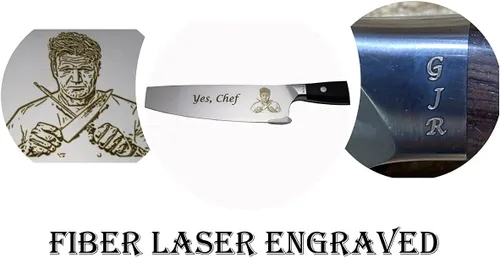Miniatura 9 de Cuchillo de chef personalizado, cuchillo de chef personalizado de 8 pulgadas, foto grabada, logotipo o ilustración, acero alemán 1.4116, cocina