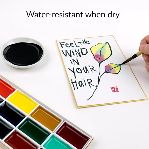 Miniatura 6 de Yasutomo Bokuju Tinta líquida – Tinta Sumi de 2 oz para caligrafía y obras de arte – Tinta de dibujo negra para uso con pinceles de tinta japoneses