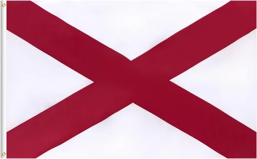 Bandera del Estado de Alabama FLAGBURG de 12 x 18 pies, bandera grande impresa con ojales de latón de alta calidad para exteriores, bandera del