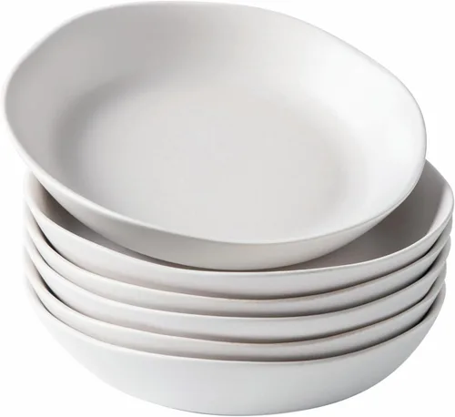 Miniatura 14 de AmorArc 9.75'' de cerámica cuencos grandes para pasta, juego de 4 cuencos planos de gres de 38 onzas para servir, cuencos aptos para horno