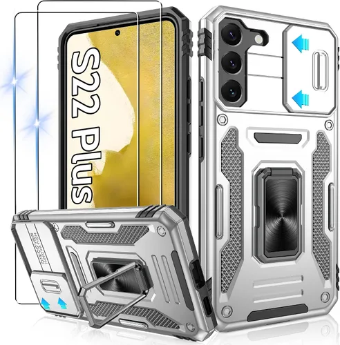 Miniatura 37 de Gritup para Samsung Galaxy S22 Funda con protectores de pantalla HD de 2 paquetes y cubierta deslizante para la cámara, protección contra caídas