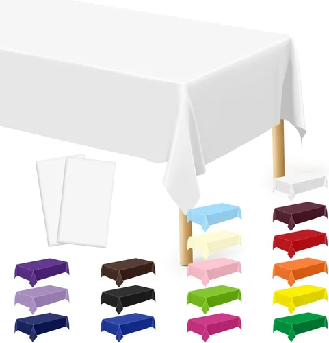 Miniatura 78 de Suministros de regreso a clases, 2 manteles de 108 x 54 pulgadas, manteles desechables coloridos para el primer día de escuela, rectangular