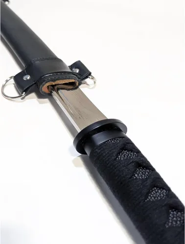 Miniatura 2 de NLX Espada Samurai Wakizashi de espiga completa de 30.5 pulgadas con acero de resorte de 2.559 in con vaina envuelta en piel sintética