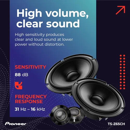 Miniatura 5 de PIONEER F-Series TS-F1634R - Altavoces de 2 vías de 6.5 pulgadas (par) - 200W máximo, sonido equilibrado + agudos suaves, excelente reemplazo