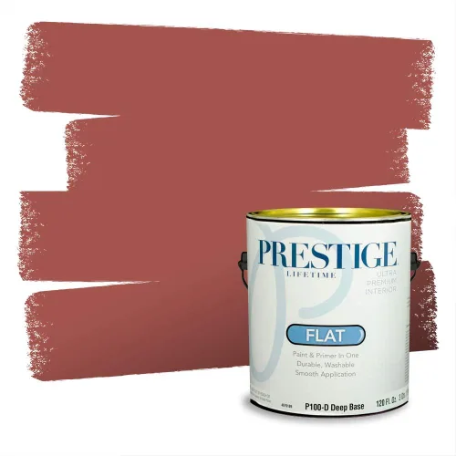 Miniatura 490 de Prestige Paints Pintura exterior e imprimación en uno, 1 galón, plano, coincidencia comparable de Valspar* Amber Rose*