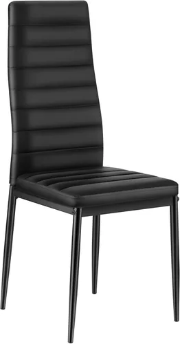 Miniatura 9 de VEVOR Juego de 4 sillas de acento modernas de comedor, sillas laterales tapizadas de cuero para sala de estar, silla de cocina que ahorra espacio