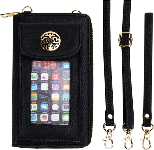 Miniatura 5 de Crossbody - Monedero para teléfono celular para mujer, monedero con soporte de muñeca para teléfono