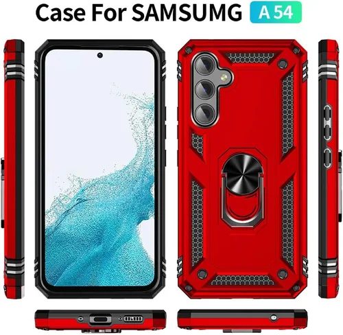 Miniatura 3 de Funda para Samsung A54 5G, Galaxy A54 5G con protector de pantalla HD, [grado militar de 16 pies a prueba de caídas], anillo protector a prueba
