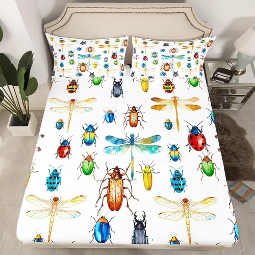 Miniatura 21 de Erosebridal - Juego de sábanas con mapa mundial tamaño TwinXL, juego de ropa de cama azul para niños y niñas, sábana bajera con mapa de varios