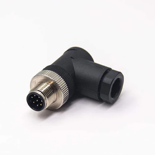 Miniatura 14 de Elecbee M12 4-Pin A-Coded Hembra Conector de la prenda impermeable IP67 de la terminación de la junta de tornillo de ángulo recto no blindado