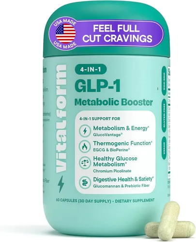 Suplemento de apoyo metabólico GLP-1 - Fórmula 4 en 1 para el control del apetito, los antojos, la digestión, la energía y el control del peso - Con