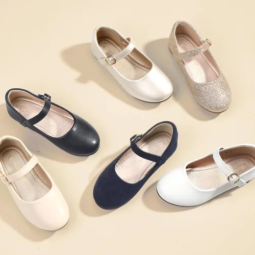 Miniatura 7 de PANDANINJIA Zapatos de vestir para niñas con diseño de flores y perlas, zapatos planos Adela para boda, fiesta, escuela, para niños pequeños