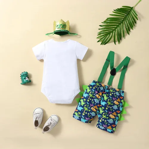 Miniatura 33 de Ropa divertida para el primer cumpleaños para bebé, ropa para bebé, con corbatín, mameluco, pantalones, conjunto de tirantes, trajes de pastel