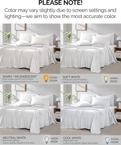Miniatura 288 de Southshore Fine Living, Inc. Juego de 7 piezas de sábanas King divididas para cama ajustable, juego de sábanas King divididas con bolsillo de 21