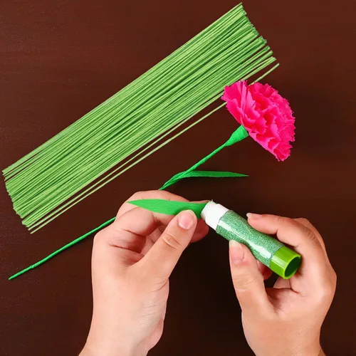 Miniatura 4 de 300 tallos de alambre floral de 16 pulgadas, alambre floral de calibre 14 para cableado de flores frescas, creación de coronas florales