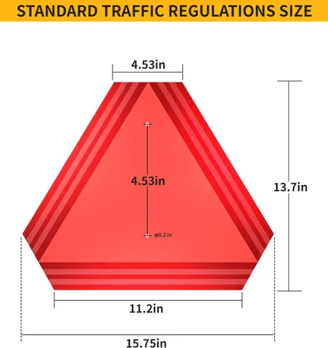 Miniatura 4 de Letrero triangular para vehículo de movimiento lento, letrero SMV para carrito de golf, UTV/ATV/RTV, tractor y equipo de granja, altamente