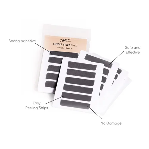 Miniatura 2 de The Hair Shop - Cinta adhesiva de un solo lado para extensión de pelo profesional, sin residuos, cinta de reemplazo única para extensiones de pelo
