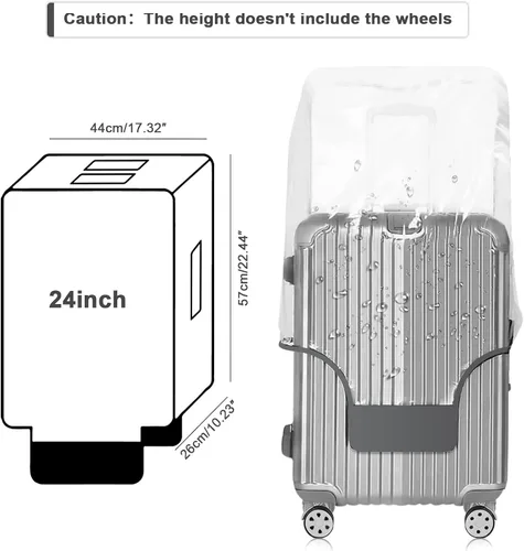 Miniatura 2 de GigabitBest Fundas protectoras de equipaje Funda de maleta Protector de PVC Maleta Maleta Fundas de equipaje, 61 cm