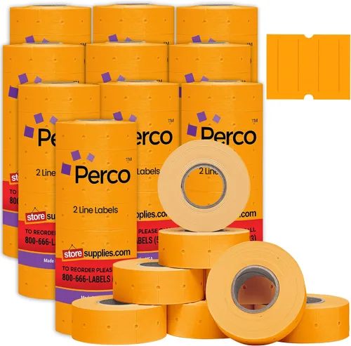 Miniatura 19 de Perco Etiquetas azules de 2 líneas, 6,000 etiquetas de precio en blanco y fecha para pistolas Perco de 2 líneas de precio y fecha, 8 rollos, 1