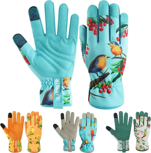 Miniatura 16 de Guantes de jardín de cuero para mujer, guantes de trabajo a prueba de espinas para desmalezar, cavar, plantar, podar guantes de jardín
