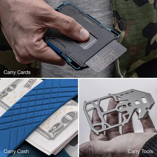 Miniatura 5 de Dango - Cartera M1 Maverick de aluminio mecanizado CNC, bloqueo RFID, fabricada en Estados Unidos