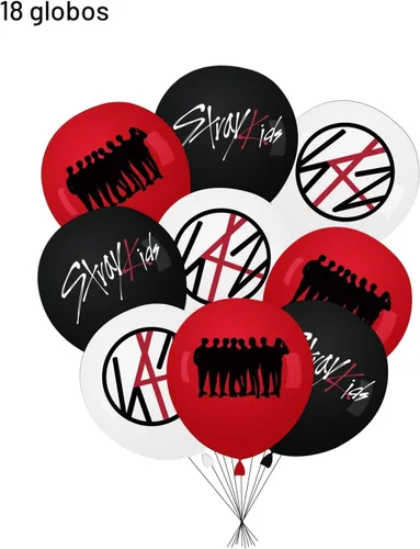 Miniatura 6 de Mercancía de Stray Kids, decoración de fiesta de 5 estrellas, incluye pancartas de feliz cumpleaños, adornos para pasteles, adornos para magdalenas