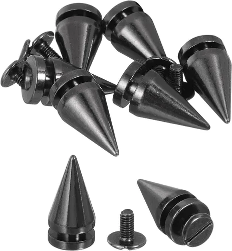 Miniatura 9 de uxcell 8 remaches de espiga de cono de 0.39 x 0.78 pulgadas, tornillos traseros para árbol y picos para manualidades de cuero, ropa, zapatos, Dorado