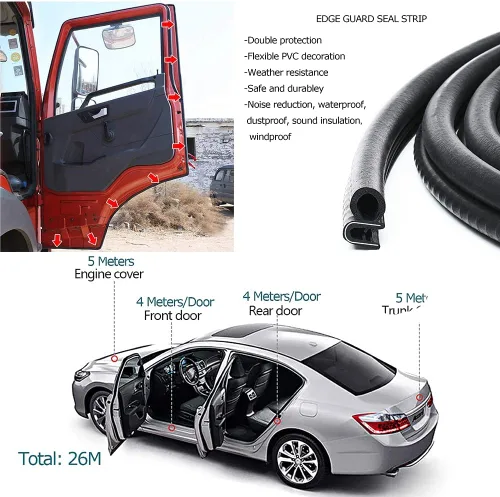 Miniatura 4 de Tira de sellado de puerta de automóvil con bombilla lateral de 10 pies, goma EPDM para automóvil, protector de borde de ajuste universal