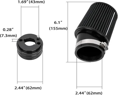Miniatura 2 de Kit de adaptador de filtro de aire de alto rendimiento mejorado de 62 mm y bujía para Predator 212cc 6.5Hp Baja MB165 y MB200 BK200 BT200X RT200