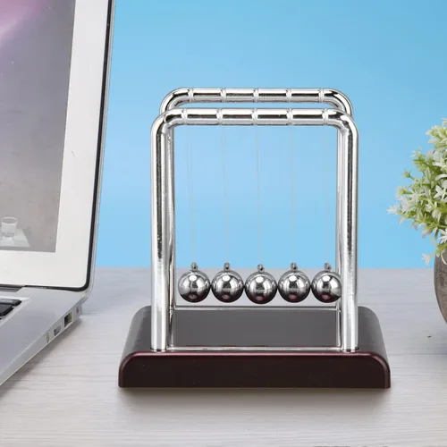 Miniatura 5 de Estink Newtons - Péndulo de cuna de 5 cuentas, bolas de péndulo de escritorio, péndulo, ciencia física, artilugio para decoración de escritorio