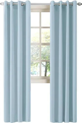 Miniatura 40 de LA PALMA Cortinas opacas con aislamiento térmico y ojales, para sala de estar, dormitorio, paquete de 2 paneles