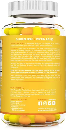 Miniatura 4 de RUWAA NUTRITION Gomitas Omega 3 para niños DHA EPA Omega 3 Suplemento 3 para niños. Sin aceite de pescado después del gusto Vegano Omega 3 6 9 +
