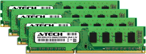 Miniatura 2 de A-Tech 8 GB (4 x 2 GB) RAM para Dell Inspiron 580, 580s DDR3 1333MHz DIMM PC3-10600 240-Pin Non-ECC UDIMM Kit de actualización de memoria