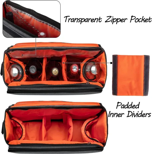 Miniatura 3 de CURMIO Bolsa de bartender, bolsa de viaje para juego de herramientas de bar, kits de almacenamiento para bartender con compartimentos acolchados Gris