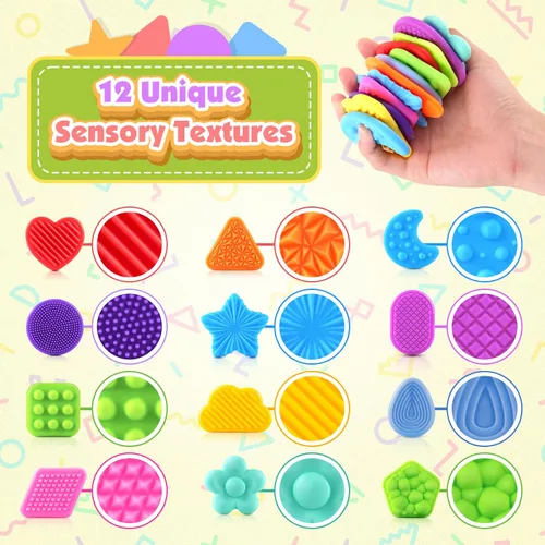 Miniatura 3 de Juguetes Sensoriales Esponjosos para Niños Pequeños: 12 Piezas Súper Suaves y Texturizadas Fidget Sensorial para Niños Autistas con Necesidades