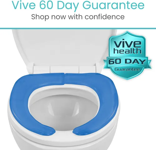 Miniatura 9 de Funda de cojín de asiento de gel Vive para inodoro - Cojín elevado y acolchado para sillas alargadas, estándar y para inodoro - Calentamiento