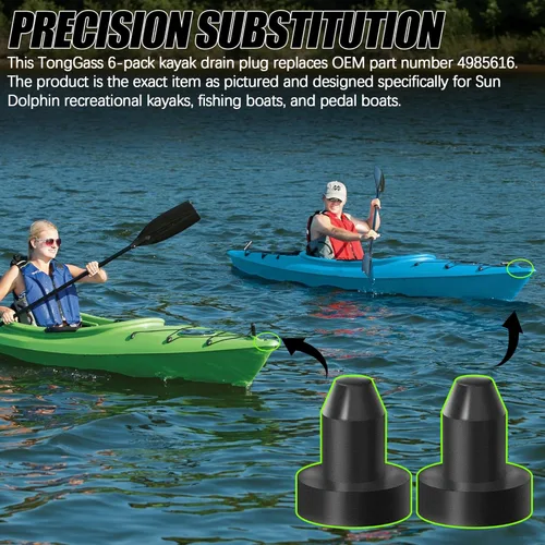 Miniatura 4 de TonGass Paquete de 6 tapones de drenaje de kayak de 1/2 pulgada para kayak de neopreno compatibles con Sun Dolphin Aruba 8 SS 10 Bali 8 Excursion 10