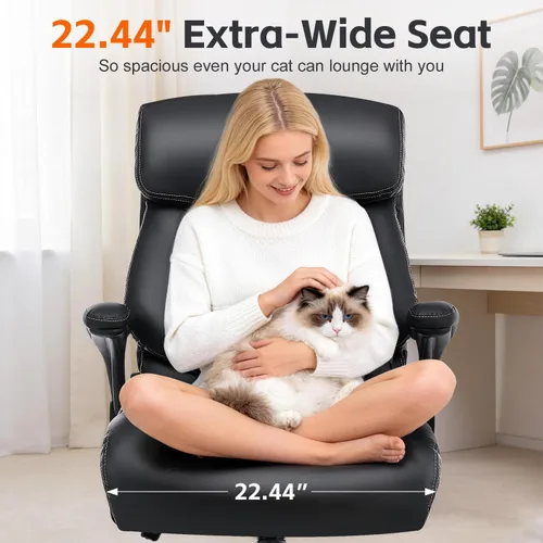 Miniatura 9 de BOSMILLER Big and Tall Office Chair, Heavy Duty Executive Chairs with Adjustable Lumbar Support for Back Pain, Ergonomic Comfortable Computer Chair